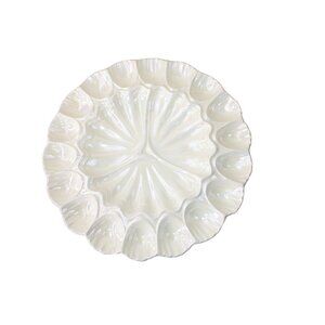 Maddux of CA Opalescent MOP Egg Plate Vintage 91708